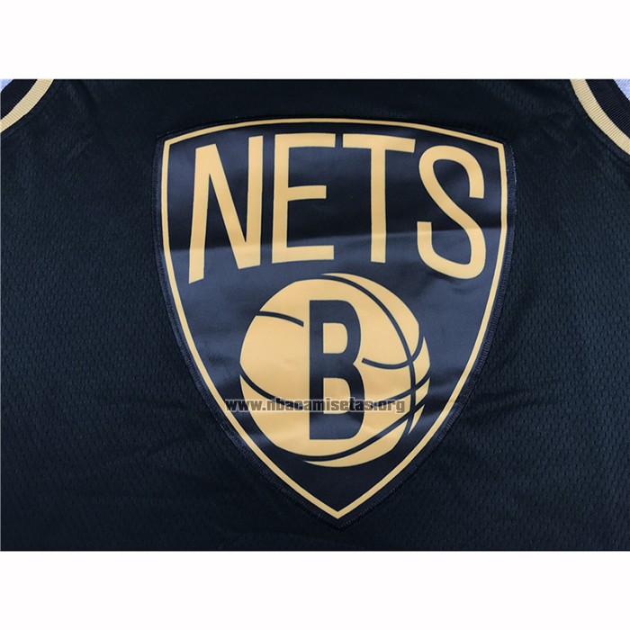 Camiseta Golden Edition Brooklyn Nets Kyrie Irving NO 11 Negro